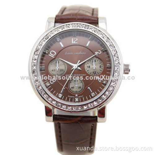 Fashion Watch, 2014 Newest Unique Stone Design, Swiss Style, Good-quality, with Leather Strap